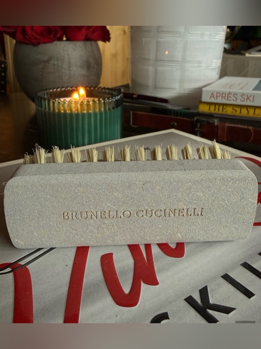 Brunello Cucinelli Light Gray Brush with Natural Bristles